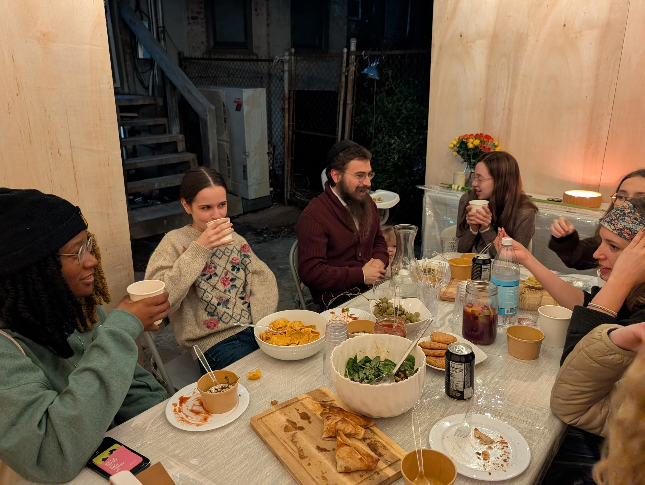 Students gathered at Chabad of Oberlin